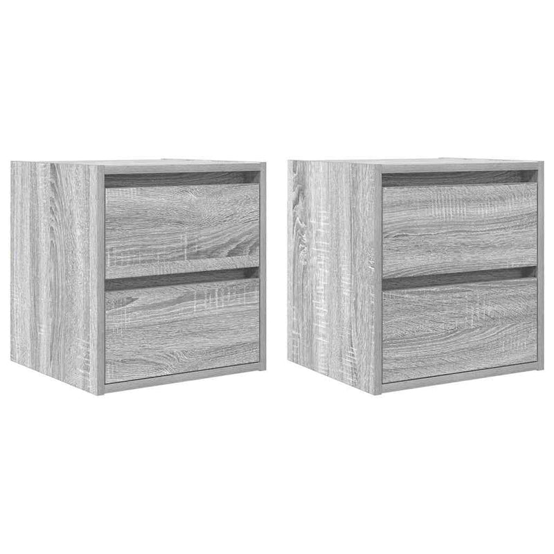 vidaXL 2 db szürke sonoma falra szerelhető éjjeliszekrény 38x34x40 cm
