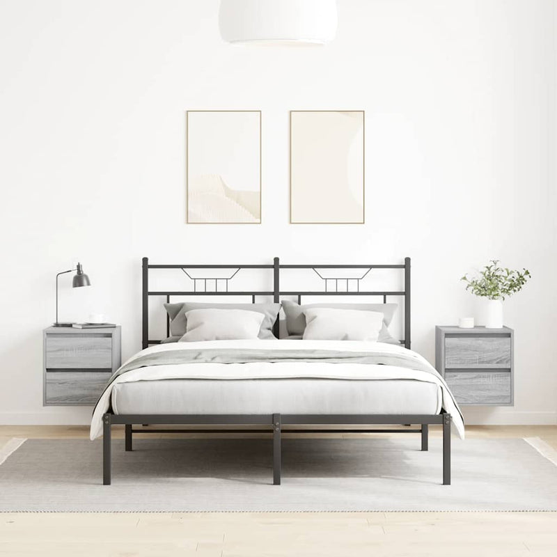 vidaXL 2 db szürke sonoma falra szerelhető éjjeliszekrény 38x34x40 cm