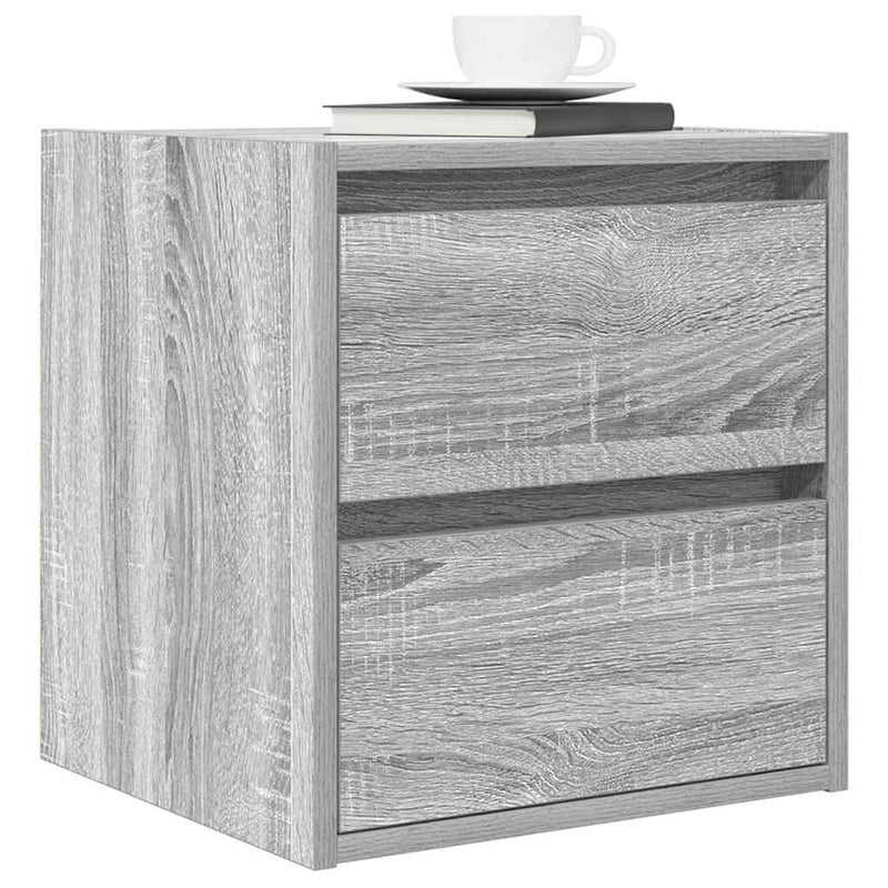 vidaXL 2 db szürke sonoma falra szerelhető éjjeliszekrény 38x34x40 cm