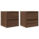 vidaXL 2 db barna tölgy falra szerelhető éjjeliszekrény 38x34x40 cm
