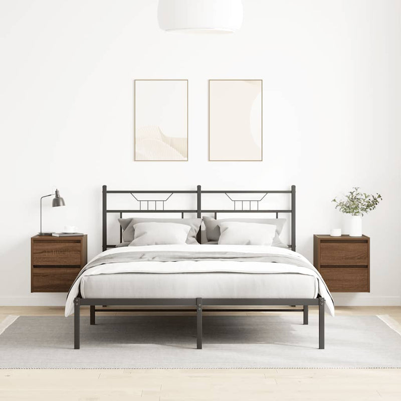 vidaXL 2 db barna tölgy falra szerelhető éjjeliszekrény 38x34x40 cm