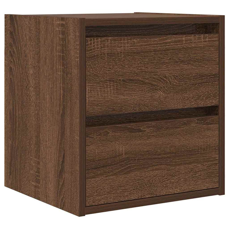 vidaXL 2 db barna tölgy falra szerelhető éjjeliszekrény 38x34x40 cm