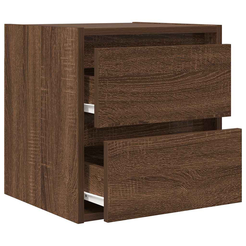 vidaXL 2 db barna tölgy falra szerelhető éjjeliszekrény 38x34x40 cm