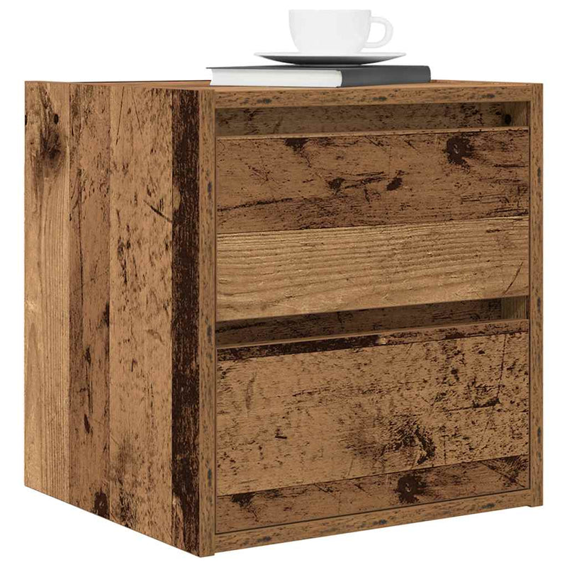 vidaXL antik fa színű falra szerelhető éjjeliszekrény 38x34x40 cm