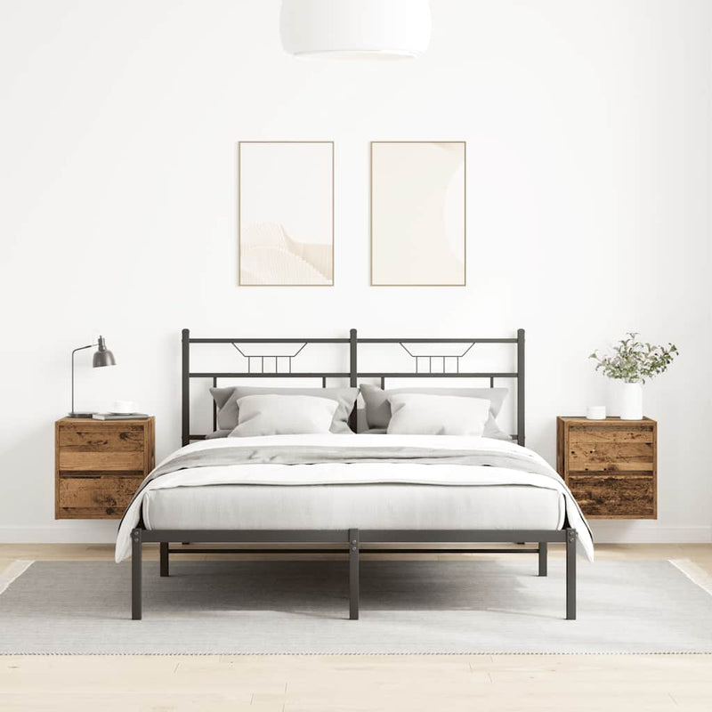 vidaXL 2 db antik fa színű falra szerelhető éjjeliszekrény 38x34x40 cm