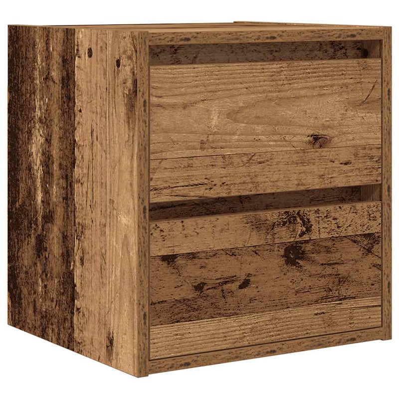vidaXL 2 db antik fa színű falra szerelhető éjjeliszekrény 38x34x40 cm