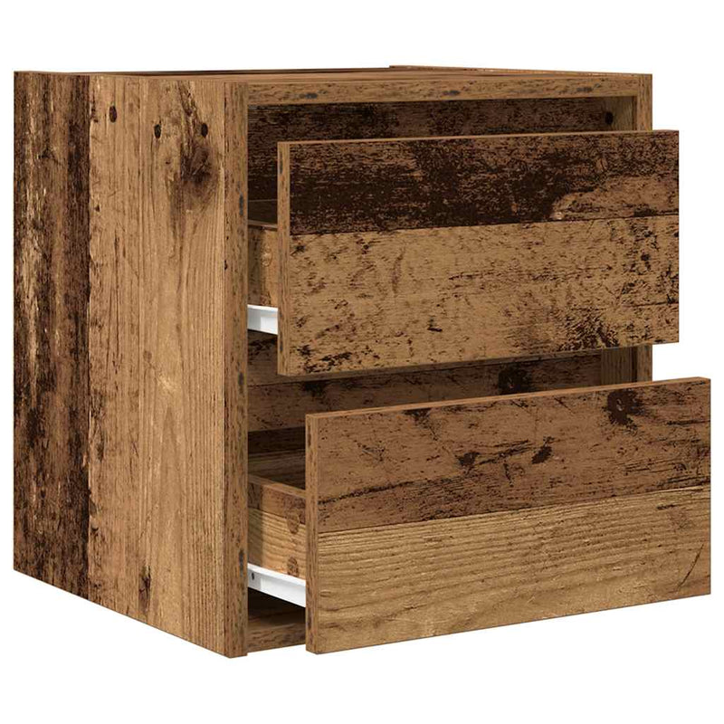 vidaXL 2 db antik fa színű falra szerelhető éjjeliszekrény 38x34x40 cm