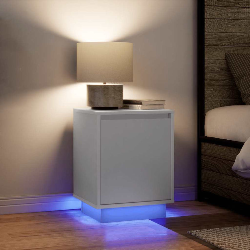 vidaXL éjjeliszekrény LED világítással Fehér 38x34x50 cm 38x34x50 cm