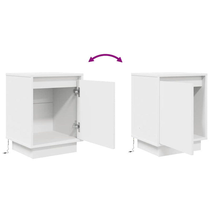 vidaXL éjjeliszekrény LED világítással Fehér 38x34x50 cm 38x34x50 cm
