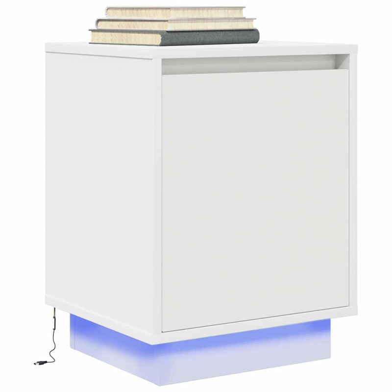 vidaXL éjjeliszekrény LED világítással Fehér 38x34x50 cm 38x34x50 cm