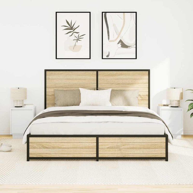 vidaXL 2 db fehér éjjeliszekrények LED világítással 38x34x50 cm
