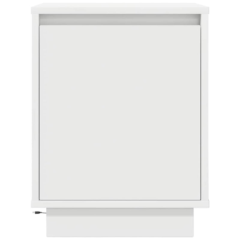 vidaXL 2 db fehér éjjeliszekrények LED világítással 38x34x50 cm