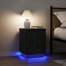 vidaXL fekete éjjeliszekrény LED-világítással 38x34x50 cm