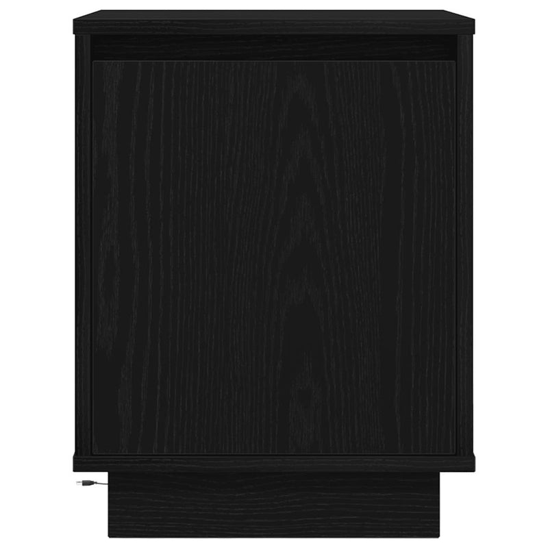 vidaXL fekete éjjeliszekrény LED-világítással 38x34x50 cm