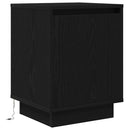 vidaXL 2 db fekete éjjeliszekrények LED világítással 38x34x50 cm