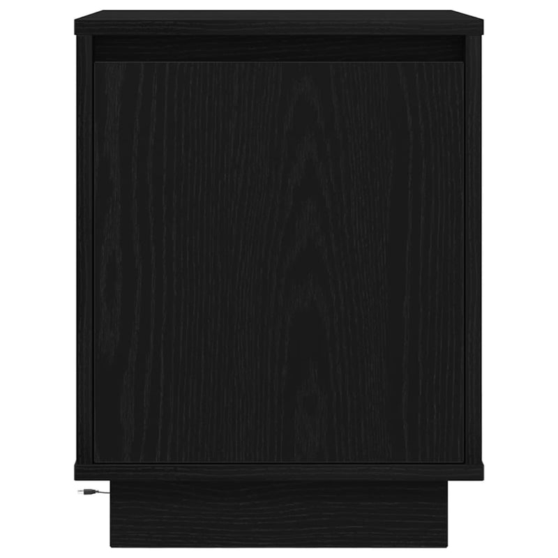vidaXL 2 db fekete éjjeliszekrények LED világítással 38x34x50 cm
