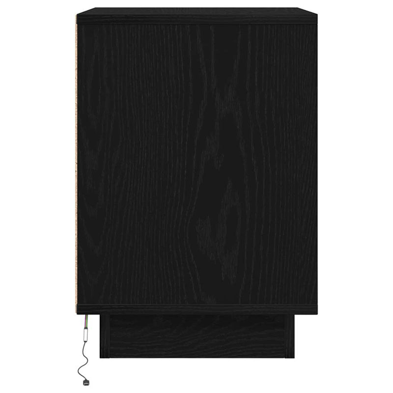vidaXL 2 db fekete éjjeliszekrények LED világítással 38x34x50 cm