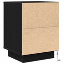 vidaXL 2 db fekete éjjeliszekrények LED világítással 38x34x50 cm