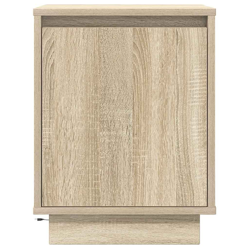 vidaXL sonoma tölgy színű éjjeliszekrény LED-ekkel 38x34x50 cm