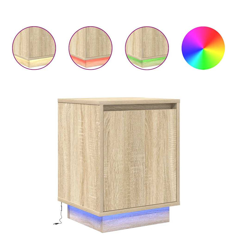 vidaXL 2 db éjjeliszekrények LED világítással 38x34x50 cm