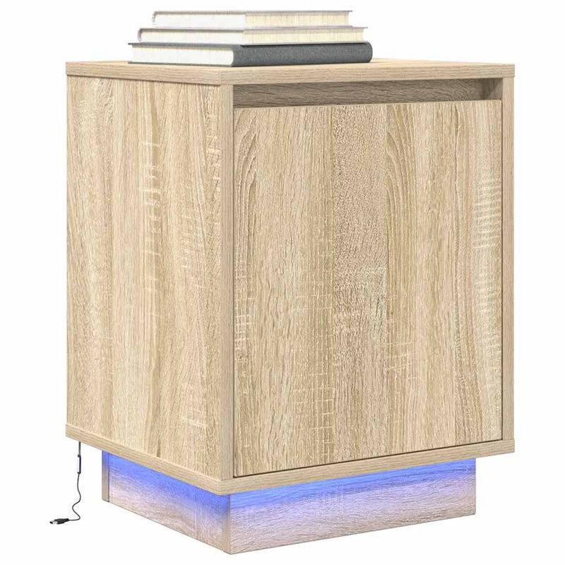 vidaXL 2 db éjjeliszekrények LED világítással 38x34x50 cm
