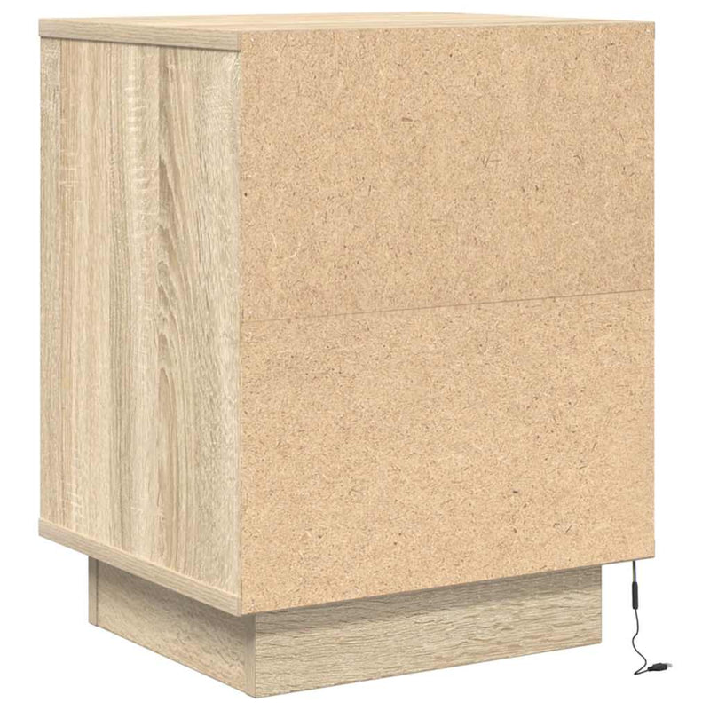 vidaXL 2 db éjjeliszekrények LED világítással 38x34x50 cm