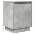 vidaXL betonszürke éjjeliszekrény LED-világítással 38x34x50 cm