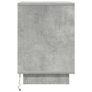 vidaXL betonszürke éjjeliszekrény LED-világítással 38x34x50 cm