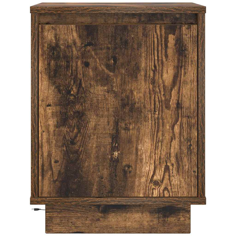 vidaXL 2 db füstölt tölgy éjjeliszekrények LED világítással 38x34x50cm
