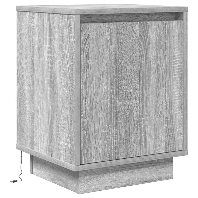 vidaXL szürke sonoma színű éjjeliszekrény LED-világítással 38x34x50 cm