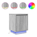vidaXL 2 db szürke sonoma éjjeliszekrények LED világítással 38x34x50cm