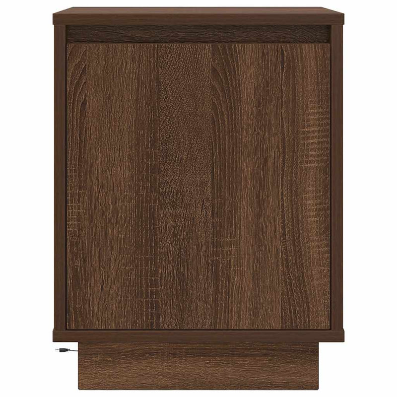 vidaXL barna tölgyszínű éjjeliszekrény LED-világítással 38x34x50 cm
