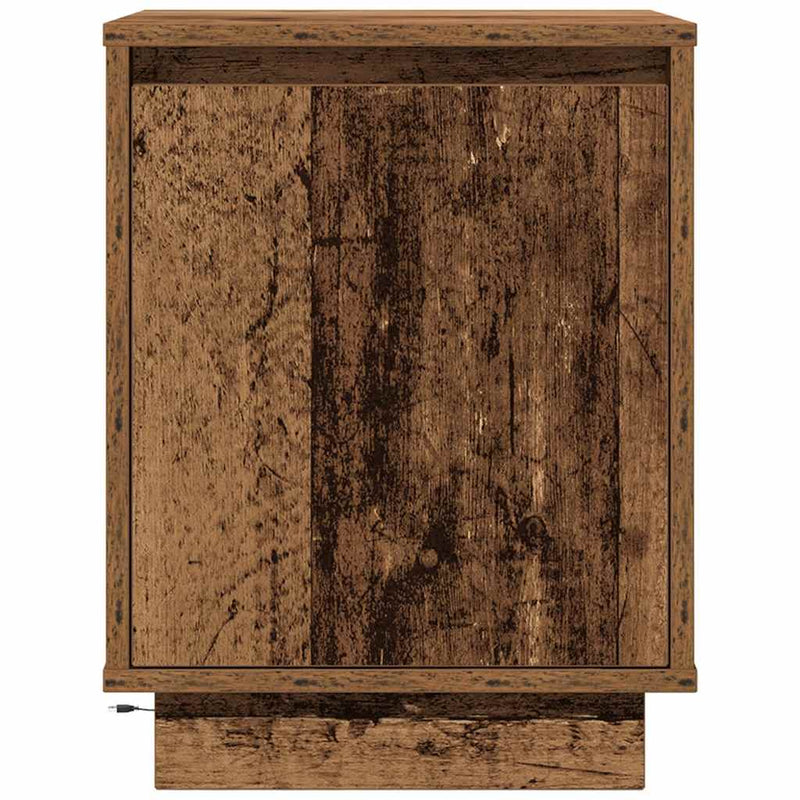 vidaXL 2 db antik fa éjjeliszekrények LED világítással 38x34x50 cm