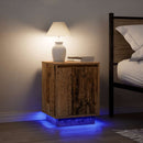 vidaXL 2 db antik fa éjjeliszekrények LED világítással 38x34x50 cm