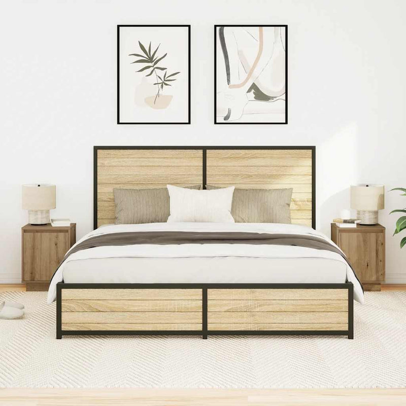 vidaXL 2 db éjjeliszekrények LED világítással 38x34x50 cm