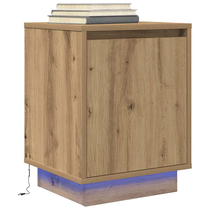 vidaXL 2 db éjjeliszekrények LED világítással 38x34x50 cm