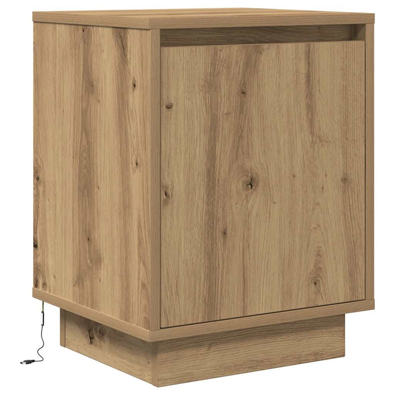 vidaXL 2 db éjjeliszekrények LED világítással 38x34x50 cm
