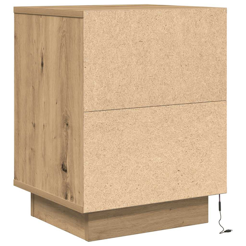 vidaXL 2 db éjjeliszekrények LED világítással 38x34x50 cm