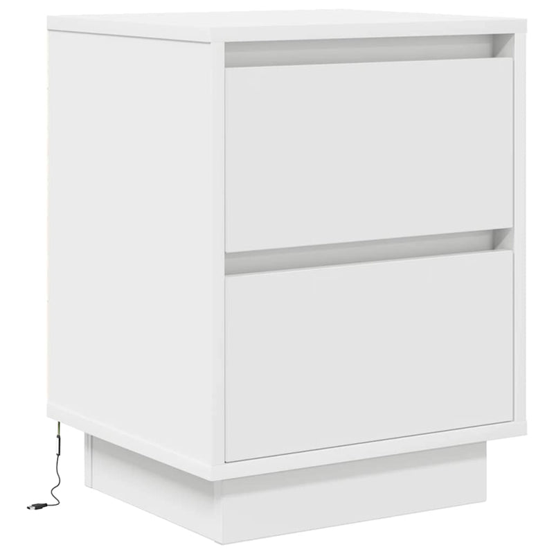 vidaXL éjjeliszekrény LED világítással Fehér 38x34x50 cm 38x34x50 cm