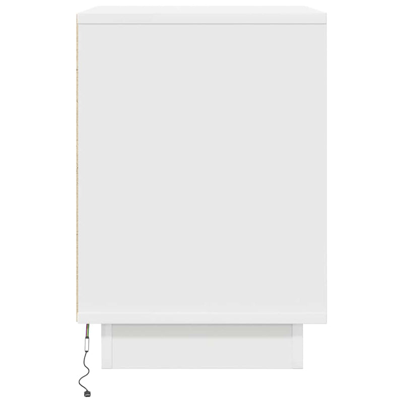 vidaXL éjjeliszekrény LED világítással Fehér 38x34x50 cm 38x34x50 cm