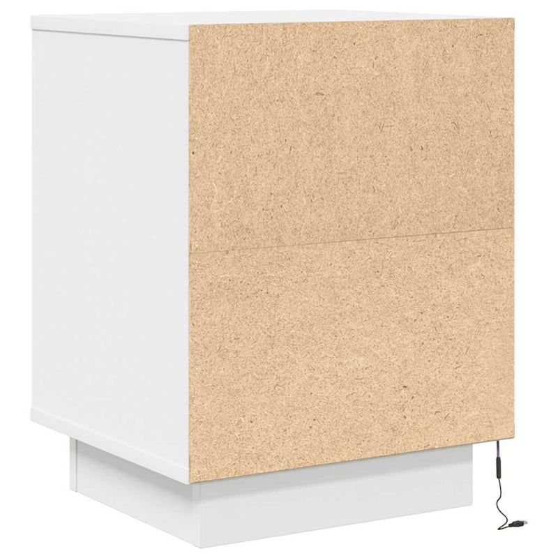 vidaXL éjjeliszekrény LED világítással Fehér 38x34x50 cm 38x34x50 cm