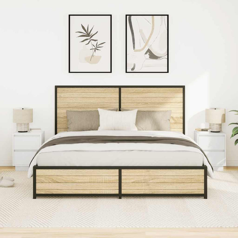 vidaXL 2 db fehér éjjeliszekrények LED világítással 38x34x50 cm