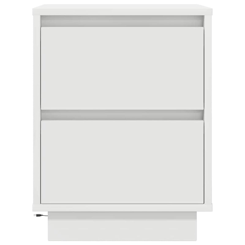 vidaXL 2 db fehér éjjeliszekrények LED világítással 38x34x50 cm