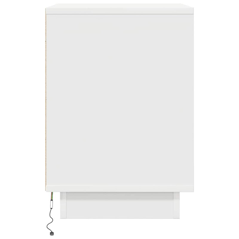 vidaXL 2 db fehér éjjeliszekrények LED világítással 38x34x50 cm
