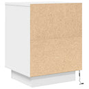 vidaXL 2 db fehér éjjeliszekrények LED világítással 38x34x50 cm