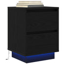 vidaXL fekete éjjeliszekrény LED-világítással 38x34x50 cm