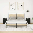 vidaXL 2 db fekete éjjeliszekrények LED világítással 38x34x50 cm