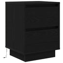 vidaXL 2 db fekete éjjeliszekrények LED világítással 38x34x50 cm