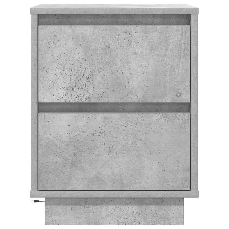 vidaXL betonszürke éjjeliszekrény LED-világítással 38x34x50 cm