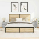 vidaXL 2 db betonszürke éjjeliszekrény LED-fényekkel 38x34x50 cm